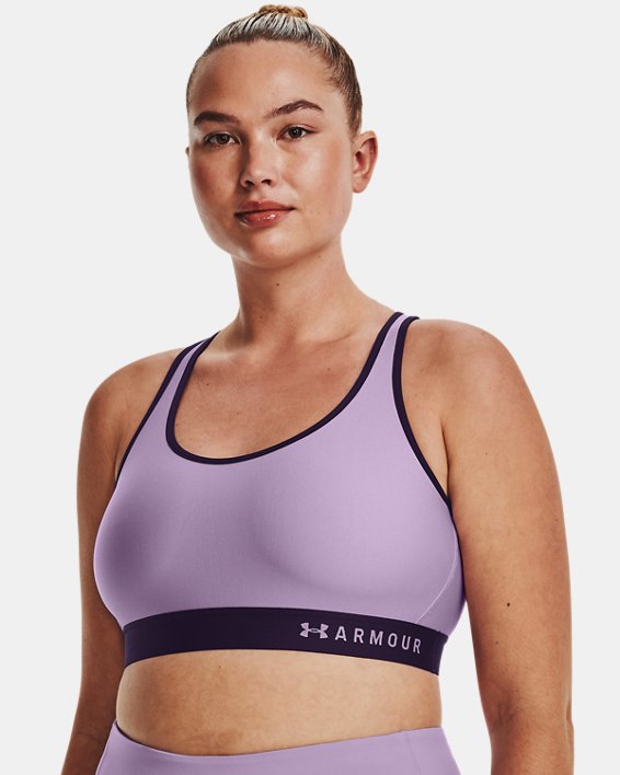 Damen Armour® Mid Sport-BH, Purple, pdpMainDesktop image number 4